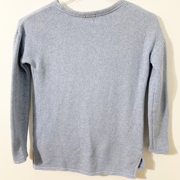 J. Crew Factory Wool Blend Ling Sleeve Pullover Crewneck Sweater Side Vent 🟦 - Picture 3 of 5